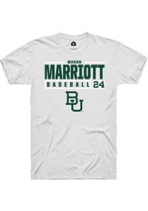Mason Marriott  Baylor Bears White Rally NIL Stacked Box Short Sleeve T Shirt