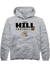 Reese Hill Rally Youth Grey Purdue Boilermakers NIL Stacked Box Long Sleeve Hooded Sweatshirt