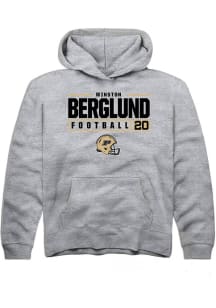Winston Berglund Rally Youth Grey Purdue Boilermakers NIL Stacked Box Long Sleeve Hooded Sweatsh..