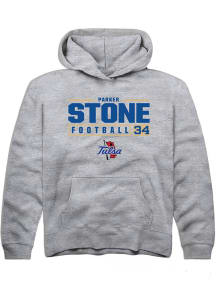 Parker Stone Rally Youth Grey Tulsa Golden Hurricane NIL Stacked Box Long Sleeve Hooded Sweatshirt