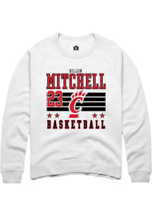 Dillon Mitchell Rally Mens White Cincinnati Bearcats NIL Striped Crew Sweatshirt