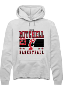 Dillon Mitchell Rally Mens White Cincinnati Bearcats NIL Striped Hooded Sweatshirt