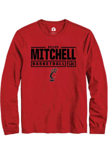 Dillon Mitchell Rally Mens Red Cincinnati Bearcats NIL Stacked Box Tee