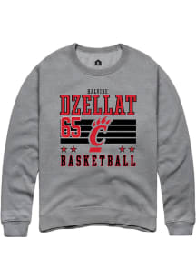 Halvine Dzellat Rally Mens Grey Cincinnati Bearcats NIL Striped Crew Sweatshirt