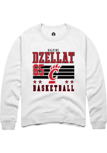 Halvine Dzellat Rally Mens White Cincinnati Bearcats NIL Striped Crew Sweatshirt