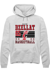 Halvine Dzellat Rally Mens White Cincinnati Bearcats NIL Striped Hooded Sweatshirt