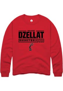 Halvine Dzellat Rally Mens Red Cincinnati Bearcats NIL Stacked Box Crew Sweatshirt