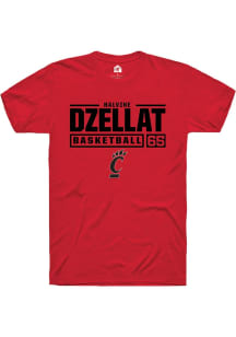 Halvine Dzellat Red Cincinnati Bearcats NIL Stacked Box Short Sleeve T Shirt