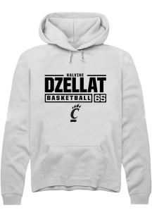 Halvine Dzellat Rally Mens White Cincinnati Bearcats NIL Stacked Box Hooded Sweatshirt