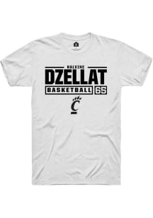 Halvine Dzellat White Cincinnati Bearcats NIL Stacked Box Short Sleeve T Shirt