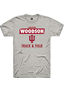Christian Woodson  Indiana Hoosiers Ash Rally NIL Striped Short Sleeve T Shirt