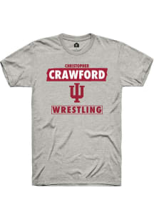 Christopher Crawford Ash Indiana Hoosiers NIL Striped Short Sleeve T Shirt