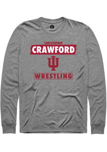 Christopher Crawford Rally Mens Grey Indiana Hoosiers NIL Striped Tee