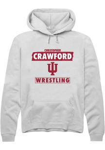Christopher Crawford Rally Mens White Indiana Hoosiers NIL Striped Hooded Sweatshirt