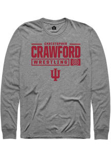 Christopher Crawford Rally Mens Graphite Indiana Hoosiers NIL Stacked Box Tee