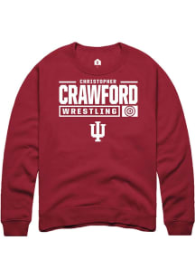 Christopher Crawford Rally Mens Cardinal Indiana Hoosiers NIL Stacked Box Crew Sweatshirt