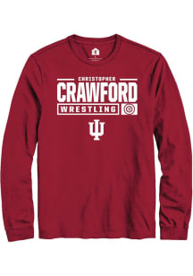 Christopher Crawford Rally Mens Cardinal Indiana Hoosiers NIL Stacked Box Tee