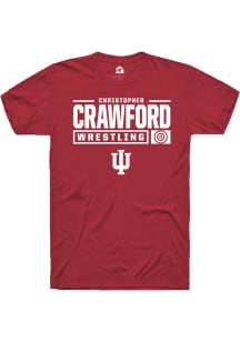 Christopher Crawford Cardinal Indiana Hoosiers NIL Stacked Box Short Sleeve T Shirt