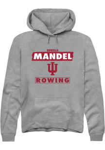Daniella Mandel Rally Mens Grey Indiana Hoosiers NIL Striped Hooded Sweatshirt