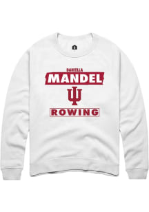 Daniella Mandel Rally Mens White Indiana Hoosiers NIL Striped Crew Sweatshirt
