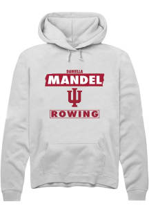 Daniella Mandel Rally Mens White Indiana Hoosiers NIL Striped Hooded Sweatshirt