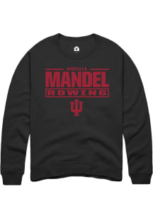 Daniella Mandel Rally Mens Black Indiana Hoosiers NIL Stacked Box Crew Sweatshirt