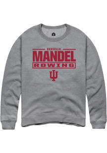 Daniella Mandel Rally Mens Graphite Indiana Hoosiers NIL Stacked Box Crew Sweatshirt