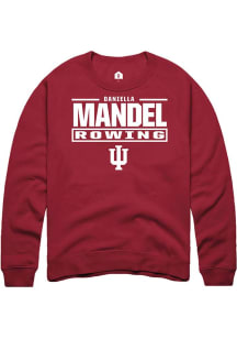 Daniella Mandel Rally Mens Cardinal Indiana Hoosiers NIL Stacked Box Crew Sweatshirt