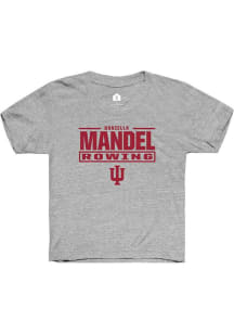 Daniella Mandel Rally Youth Grey Indiana Hoosiers NIL Stacked Box Short Sleeve T-Shirt