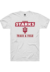 Dezmone Starks  Indiana Hoosiers White Rally NIL Striped Short Sleeve T Shirt