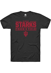 Dezmone Starks  Indiana Hoosiers Black Rally NIL Stacked Box Short Sleeve T Shirt