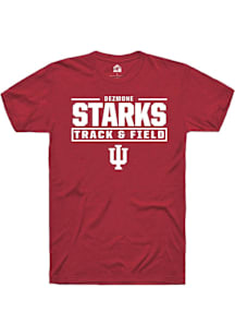 Dezmone Starks  Indiana Hoosiers Cardinal Rally NIL Stacked Box Short Sleeve T Shirt