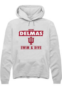 Justine Delmas Rally Mens White Indiana Hoosiers NIL Striped Hooded Sweatshirt