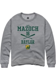 Zach Mazoch  Rally Baylor Bears Mens Grey NIL Sport Icon Long Sleeve Crew Sweatshirt