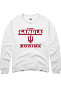 Madeline Gambla Rally Mens White Indiana Hoosiers NIL Striped Crew Sweatshirt