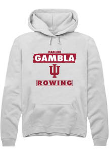 Madeline Gambla Rally Mens White Indiana Hoosiers NIL Striped Hooded Sweatshirt