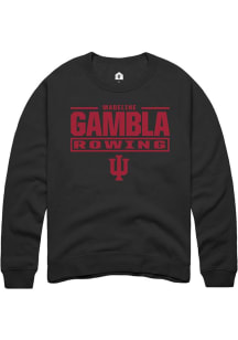Madeline Gambla Rally Mens Black Indiana Hoosiers NIL Stacked Box Crew Sweatshirt