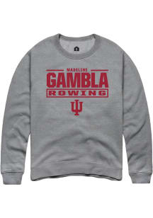 Madeline Gambla Rally Mens Graphite Indiana Hoosiers NIL Stacked Box Crew Sweatshirt
