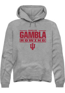 Madeline Gambla Rally Mens Graphite Indiana Hoosiers NIL Stacked Box Hooded Sweatshirt