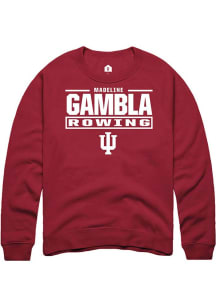 Madeline Gambla Rally Mens Cardinal Indiana Hoosiers NIL Stacked Box Crew Sweatshirt
