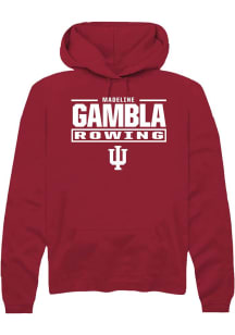 Madeline Gambla Rally Mens Cardinal Indiana Hoosiers NIL Stacked Box Hooded Sweatshirt