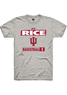 Myles Rice Ash Indiana Hoosiers NIL Striped Short Sleeve T Shirt