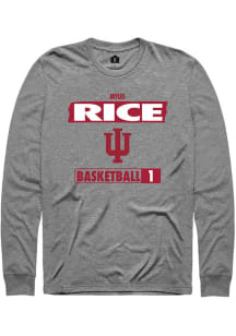 Myles Rice Rally Mens Grey Indiana Hoosiers NIL Striped Tee