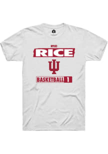 Myles Rice White Indiana Hoosiers NIL Striped Short Sleeve T Shirt