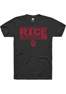 Myles Rice Black Indiana Hoosiers NIL Stacked Box Short Sleeve T Shirt