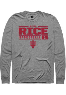 Myles Rice Rally Mens Graphite Indiana Hoosiers NIL Stacked Box Tee