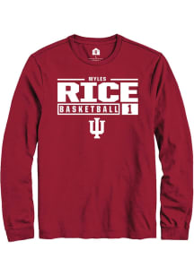 Myles Rice Rally Mens Cardinal Indiana Hoosiers NIL Stacked Box Tee