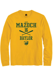 Zach Mazoch  Baylor Bears Gold Rally NIL Sport Icon Long Sleeve T Shirt