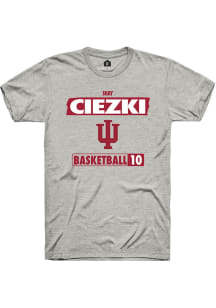 Shay Ciezki Ash Indiana Hoosiers NIL Striped Short Sleeve T Shirt