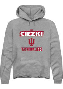 Shay Ciezki Rally Mens Grey Indiana Hoosiers NIL Striped Hooded Sweatshirt